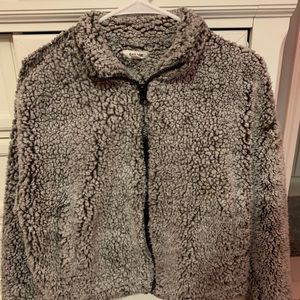 furry zip up jacket